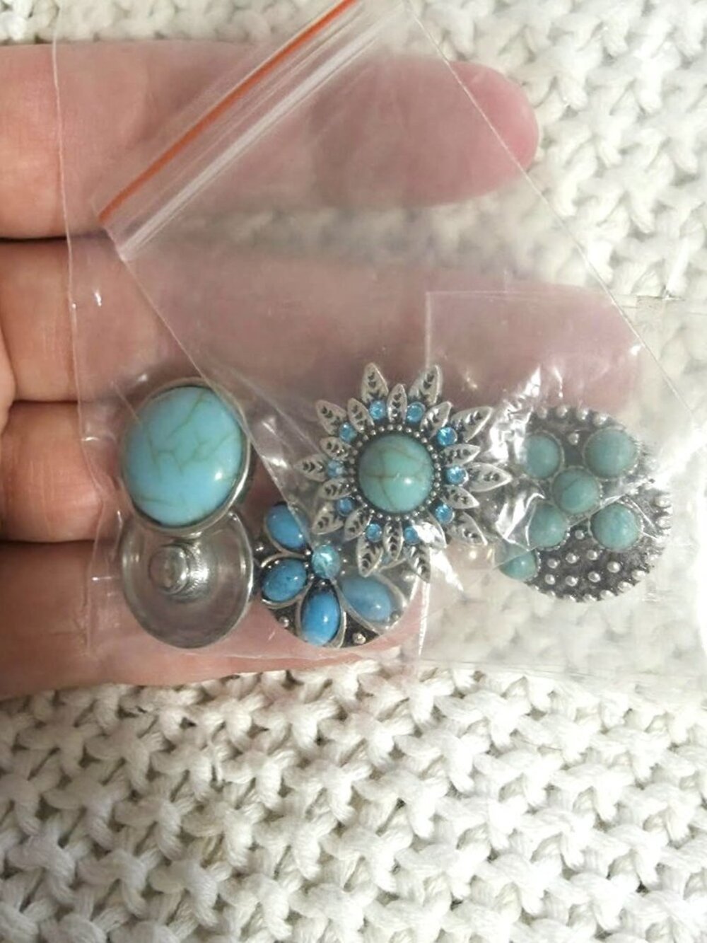 💎 Turquoise Snap Charm Bundle – 4 Pieces
